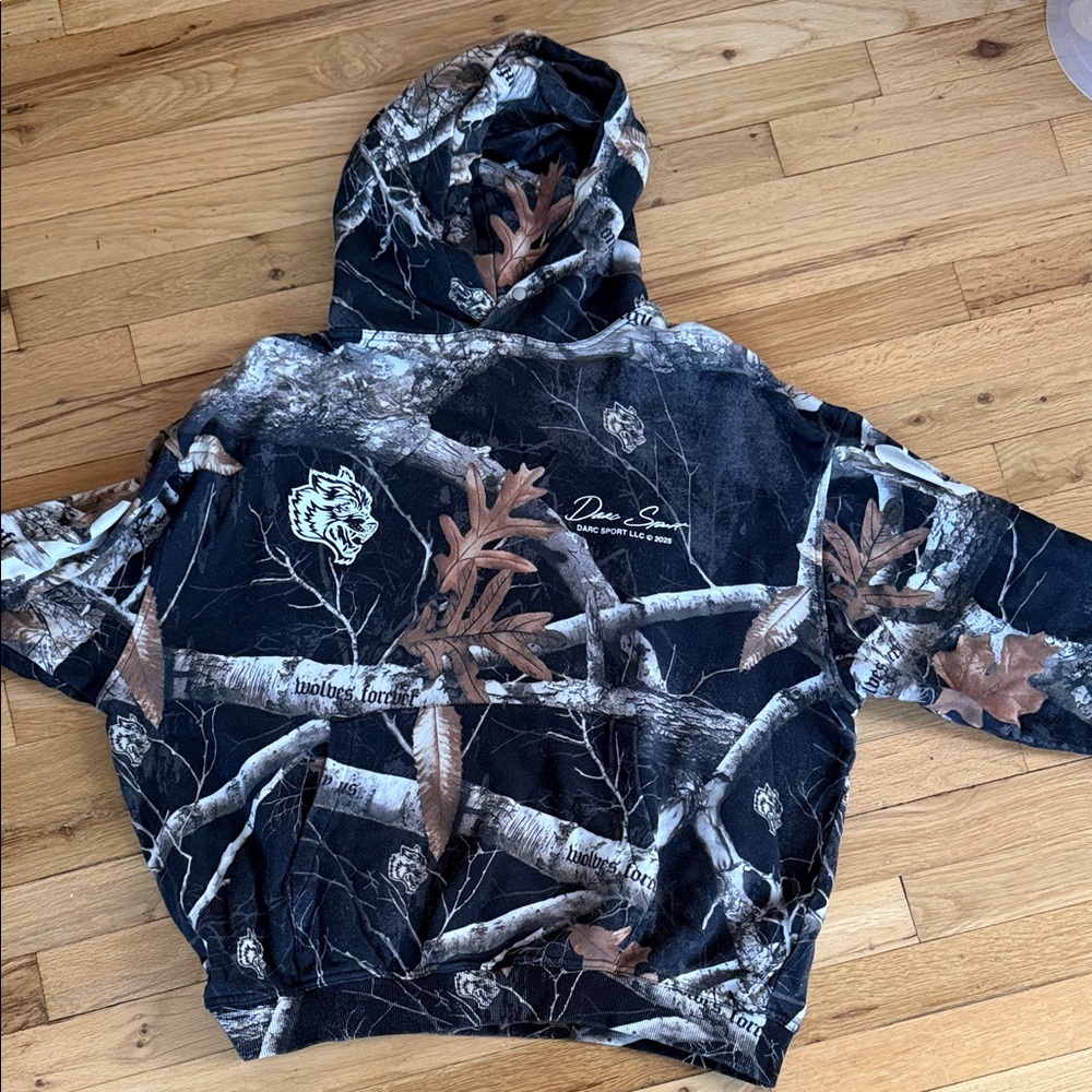 Camo Hoodie with Nature Print